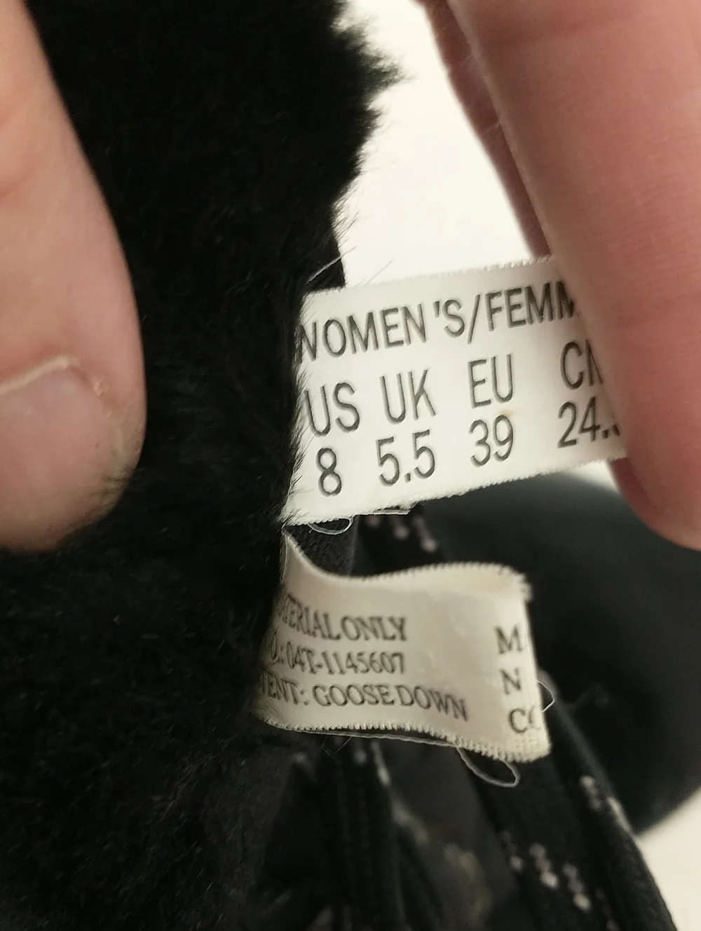 The North Face Nuptse Fur Winter Boots, Goose Down Insulation,Size 8, Black/Gray